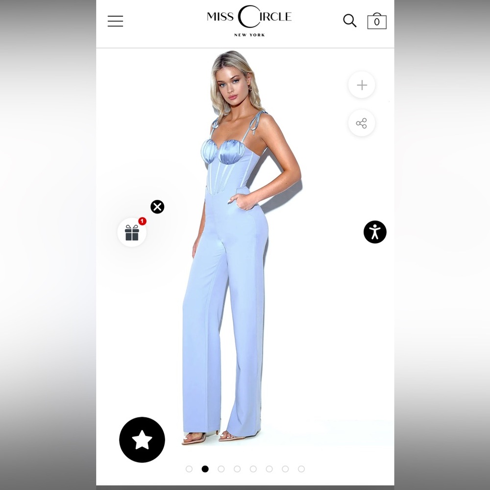Miss circle baby blue jumpsuit for wedding